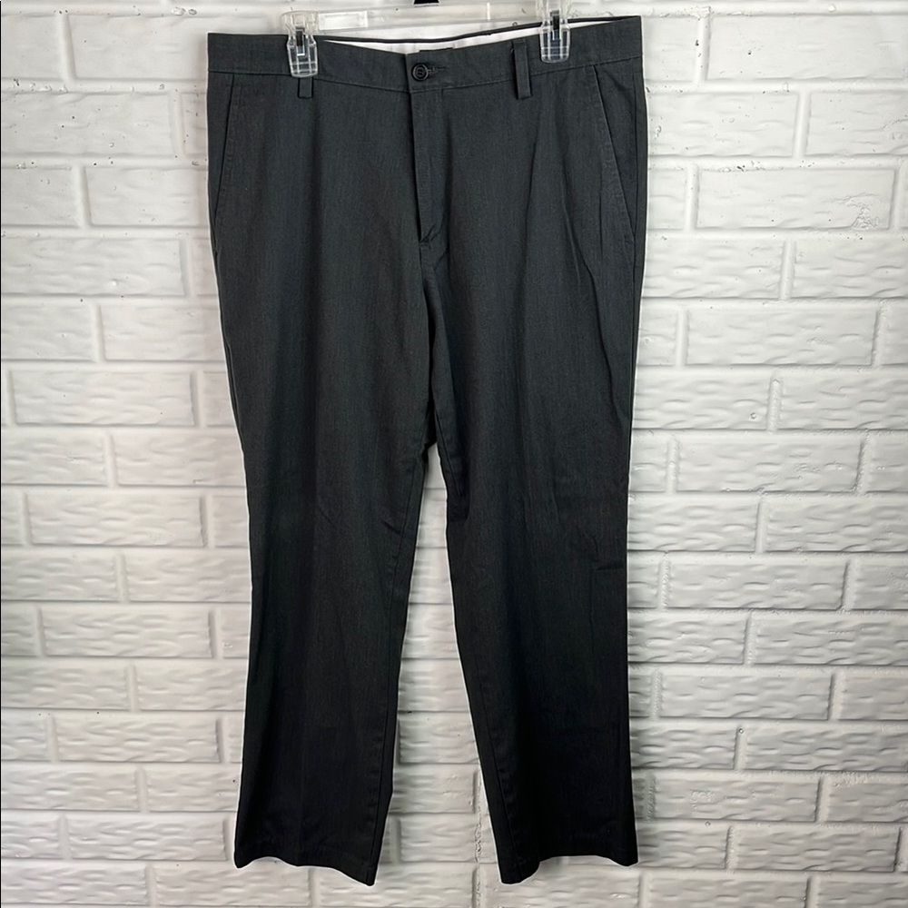 DOCKERS STRAIGHT FIT DARK GRAY FLAT FRONT CHINO MENS SIZE 36/30 NWOT